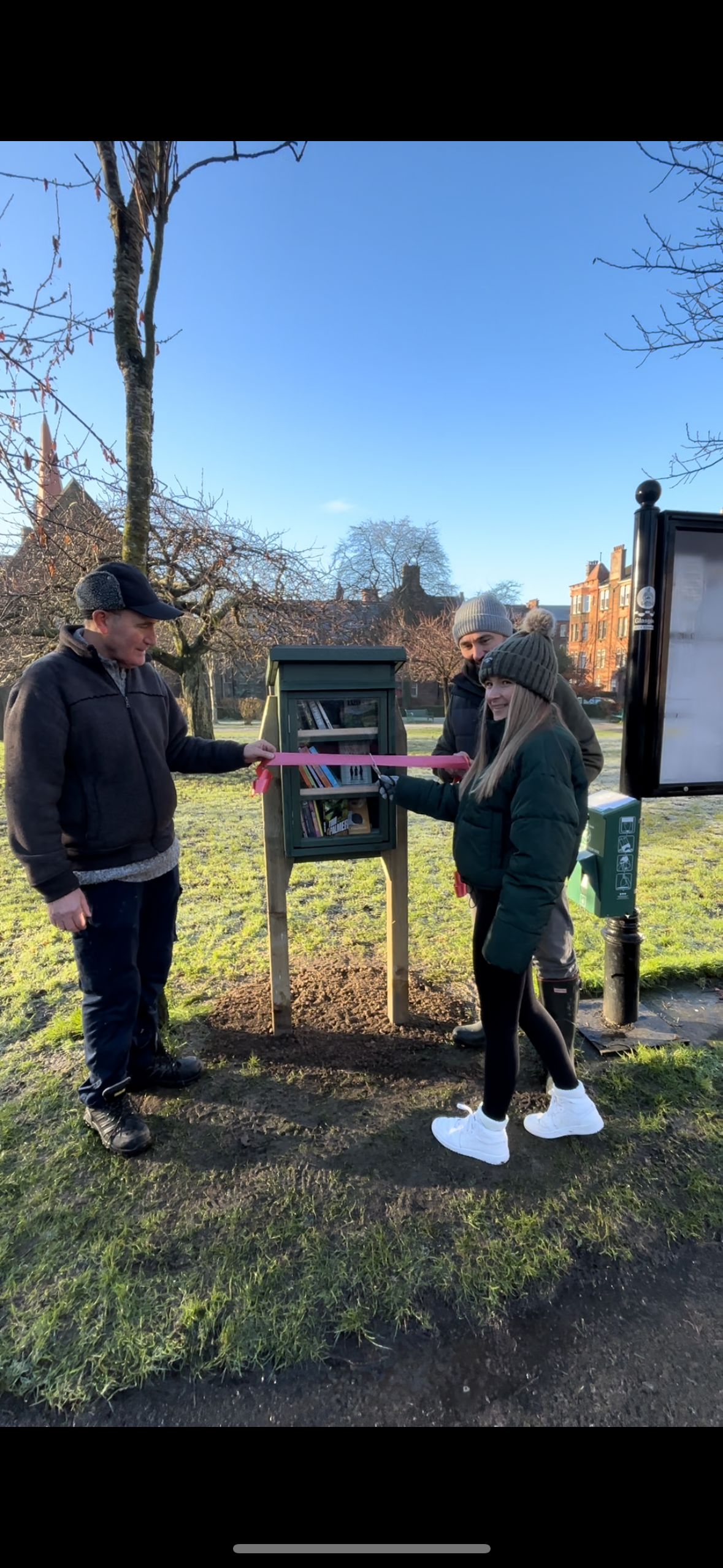 Grand Unveiling of the Book lending library by Lexie from the Friends of Naseby Park